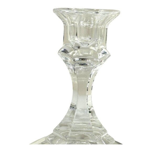 Lead Crystal Candle Holders Set Of 2 Made In USA Elegant Design NOS NWT - Picture 5 of 8